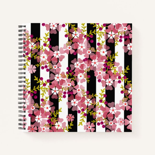 Carnet Fleurs roses (Devant)