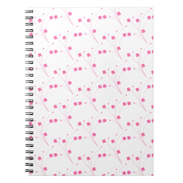 Carnet Fleurs roses Bubblegum, Petite impression Florale (Devant)