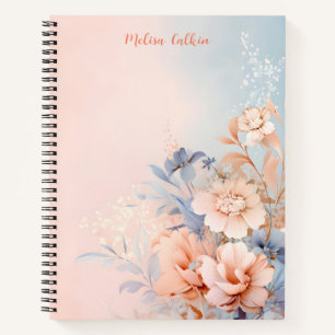 Carnet Fleurs roses Décoration avec Arrière - plan rose