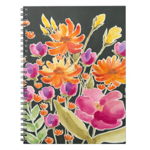 Carnet Fleurs roses et oranges de rassemblement splendide