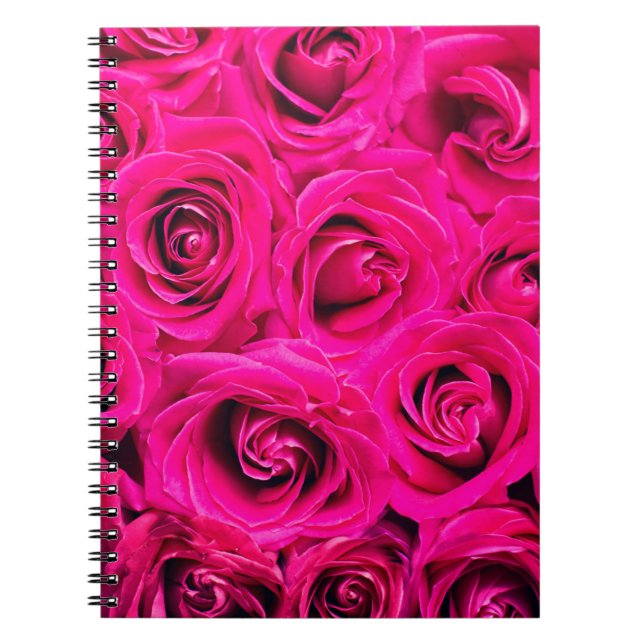 Carnet Fleurs roses rose arrière - plan (Devant)