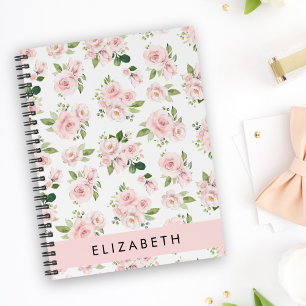 Carnet Fleurs roses, Roses, Fleurs Aquarelles, Votre Nom