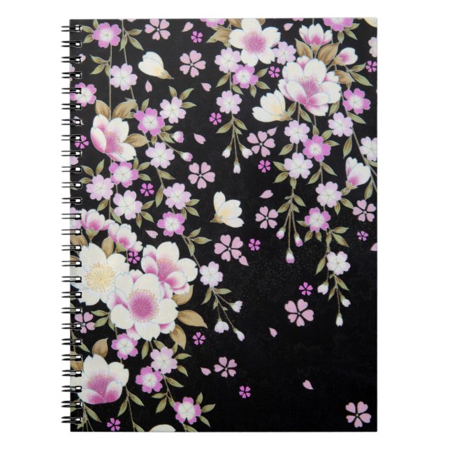 Carnet Fleurs roses tombantes en cascade (Devant)