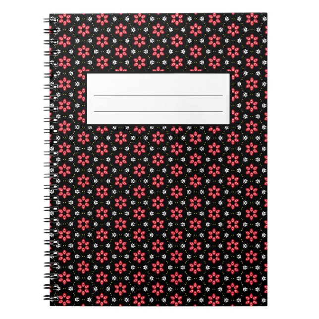 Carnet Fleurs rouges (Devant)