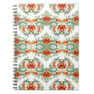 Carnet Fleurs rouges style chinois