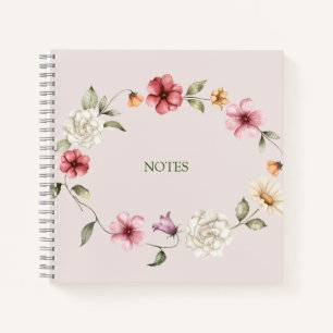 Carnet Fleurs sauvages de champ aquarelle, notes de monta