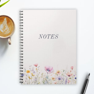 Carnet Fleurs sauvages de prairie à l'aquarelle Notes Min