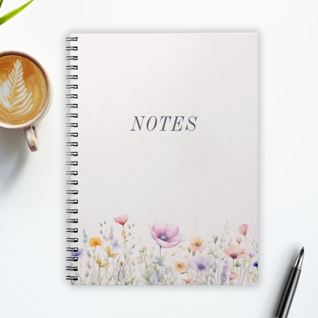 Carnet Fleurs sauvages de prairie à l'aquarelle Notes Min (Créateur téléchargé)