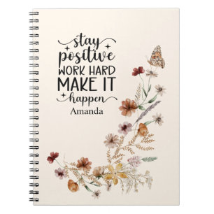 Carnet Fleurs sauvages et citation positive