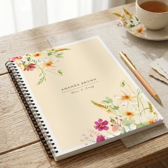 Carnet Fleurs sauvages inspirent Élégant Simple Tendance  (Créateur téléchargé)
