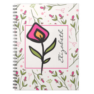 Carnet Fleurs sauvages - Pétales roses et orange Personna