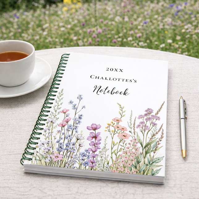 Carnet Fleurs sauvages rose violet bleu (Créateur téléchargé)