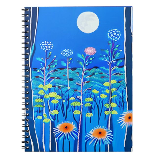 Carnet Fleurs sauvages sous Pleine lune (Devant)