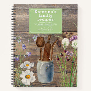 Carnet Fleurs Sauvages Ustensiles de Cuisine Recette de F