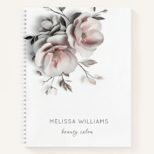 Carnet Fleurs simples blanches en 3D