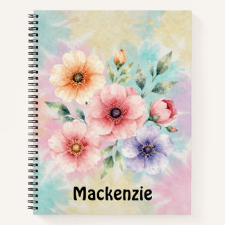 Carnet Fleurs Tie Dye Personnalisées Time To Bloom