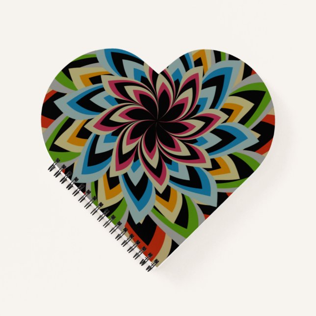 CARNET FLEURS TOURBILLON COLORÉES  (Devant)