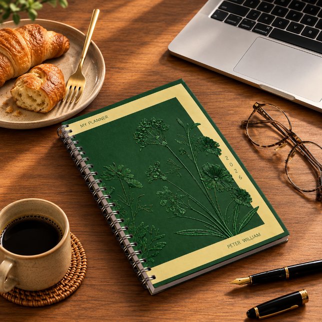 CARNET FLEURS VERTES  (Créateur téléchargé)