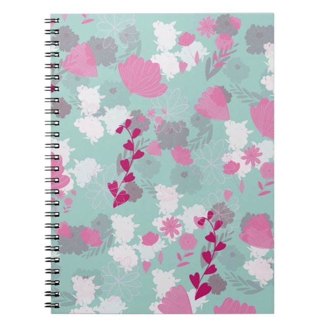 Carnet fleurs vertes (Devant)