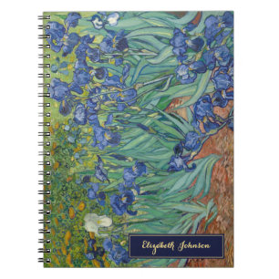 Carnet Fleurs Vincent Van Gogh Art Vintage Monogramme Dor