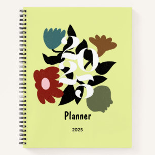 Carnet Fleurs vintages colorées Planificateur personnalis