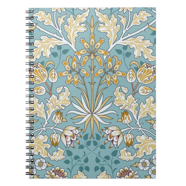 Carnet Fleurs vintages, feuillage bleu clair transparent (Devant)
