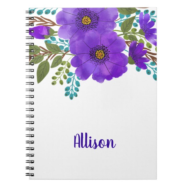 Carnet Fleurs violettes (Devant)