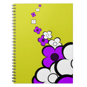 Carnet Fleurs violettes et blanches