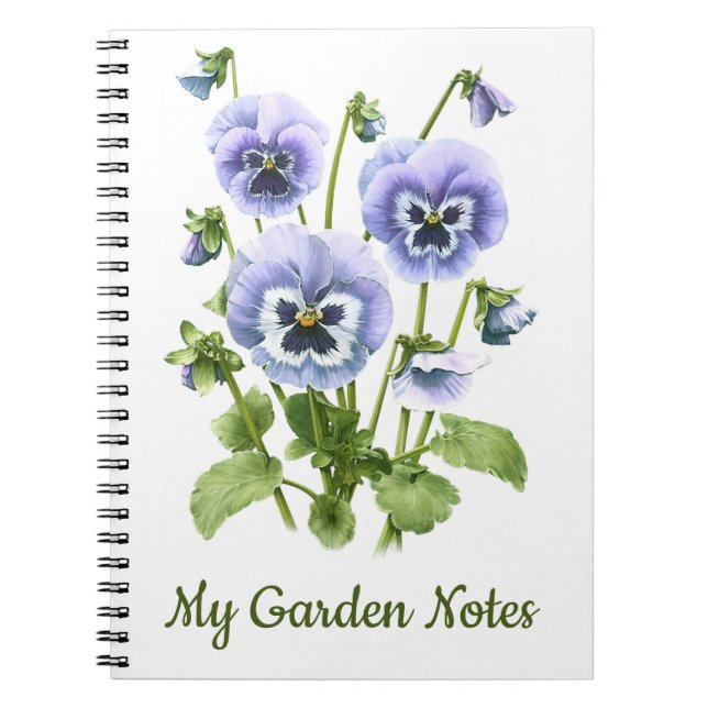 Carnet Fleurs violettes Pansy Personnalisées (Devant)