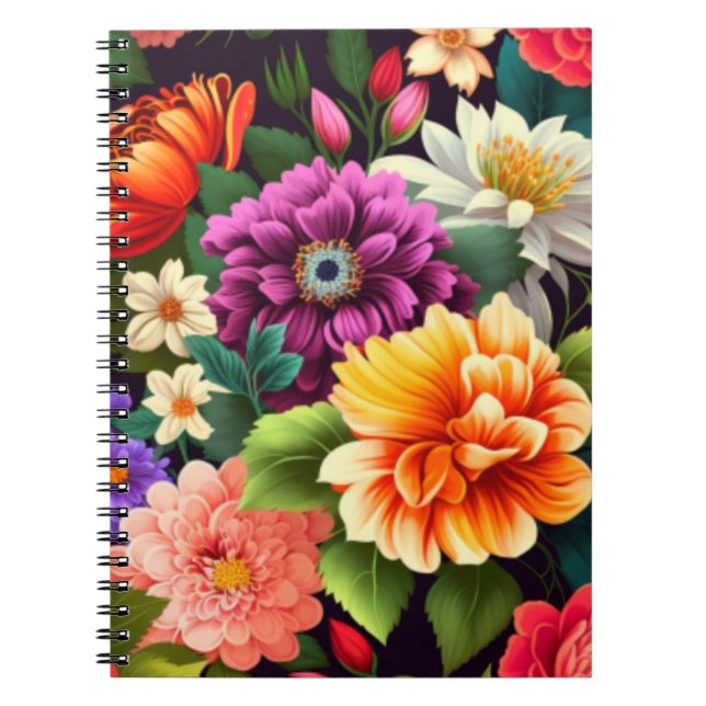 Carnet Fleurs vives et colorées (Devant)