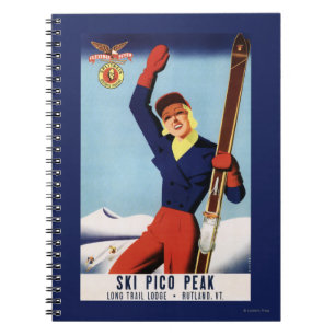 Carnet Flexible Flyer Pin-Up Skiing Girl
