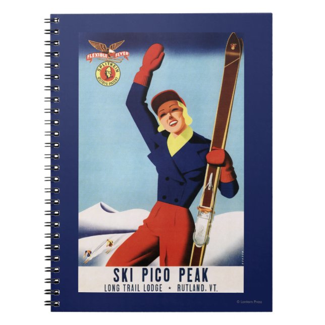 Carnet Flexible Flyer Pin-Up Skiing Girl (Devant)