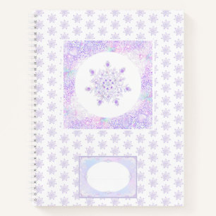Carnet flocon de neige violet clair et coeur étincelant