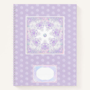 Carnet flocon de neige violet clair et coeur étincelant