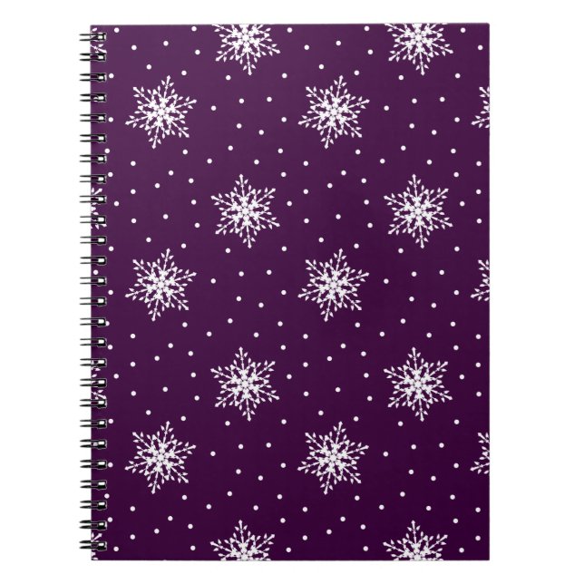 Carnet Flocons blancs à pois imprimés (Devant)