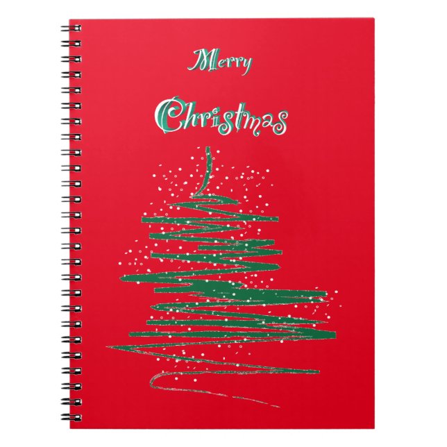 Carnet Flocons de neige de l'arbre de Noël joyeux (Devant)