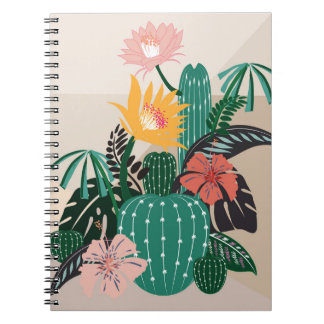 Carnet Floraison botanique : Cactus Art Vintage.