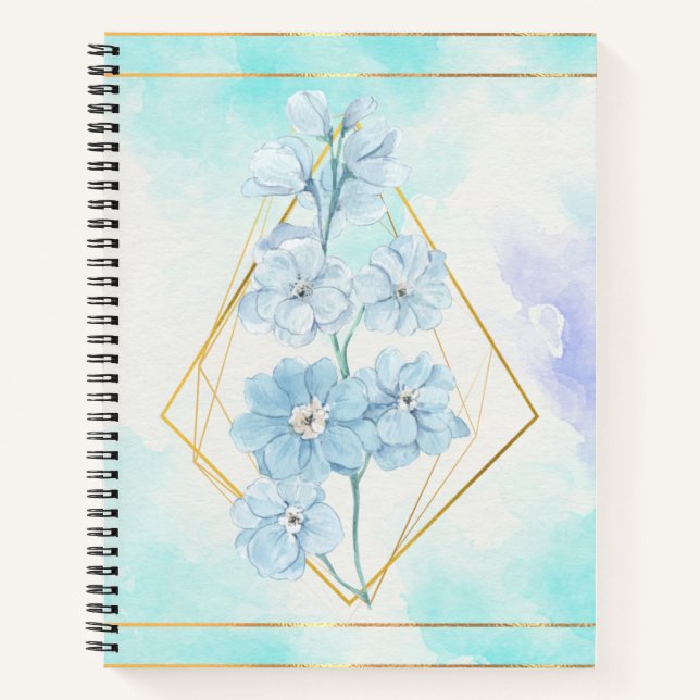Carnet Floral à fleurs bleues (Devant)
