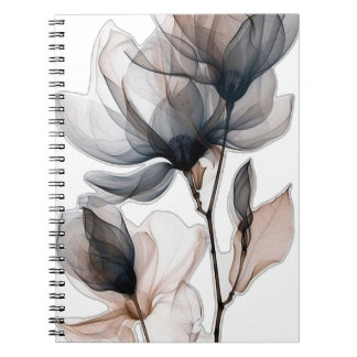 Carnet floral à spirale