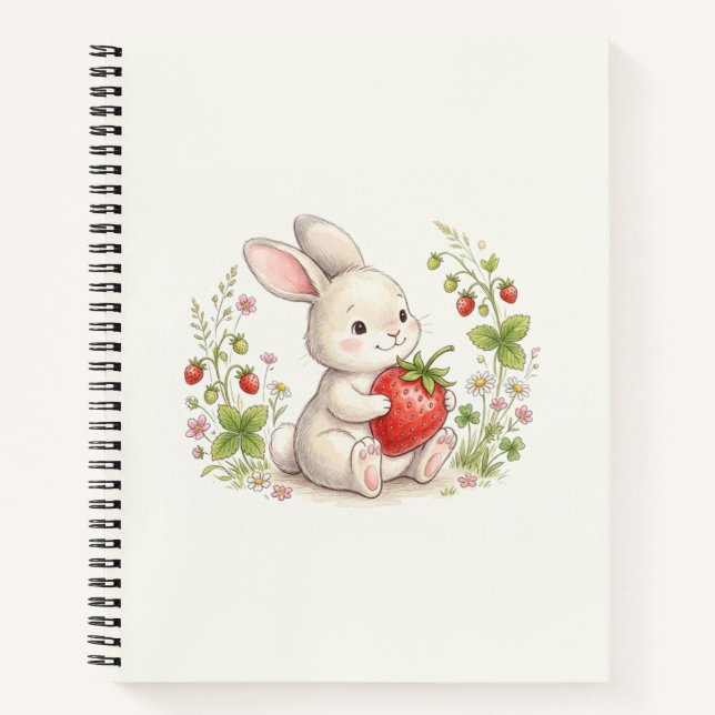 Carnet Floral AI Lapin & Fraise (Devant)