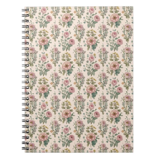 Carnet Floral Anémone Teintée Vintage (Devant)