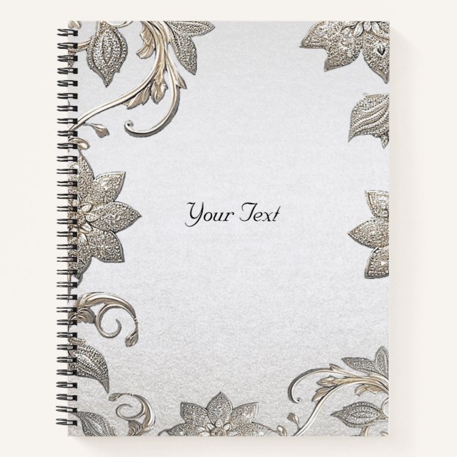 Carnet floral argent or (Devant)
