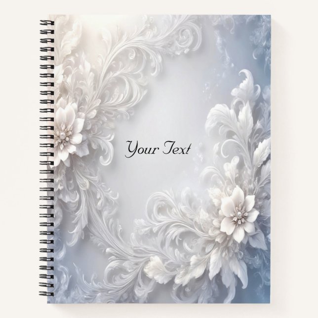 Carnet floral blanc (Devant)