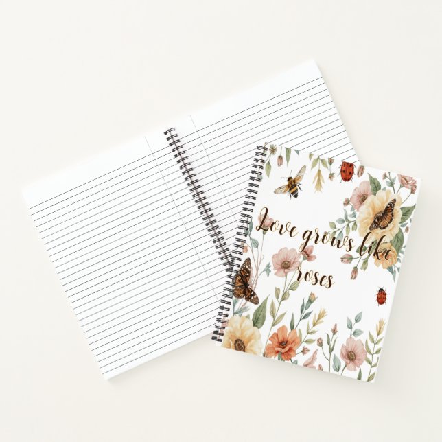 Carnet Floral Blanc Crémeux (Intérieur)