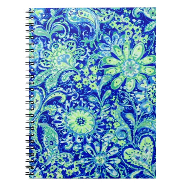 Carnet floral bleu (Devant)