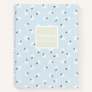 Carnet floral bleu personnalisable