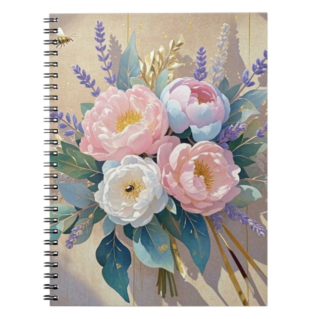 Carnet Floral Bouquet peonys lavande (Devant)
