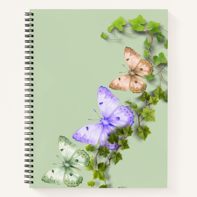 Carnet floral Butterly - Green Journal (Devant)