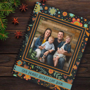 Carnet Floral Custom Family Photo Name Date Bucket List
