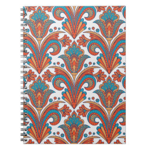 Carnet Floral damask coloré transparent motif
